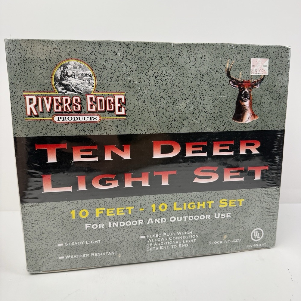 Rivers Edge Deer Light String Set 10 Piece Buck Christmas Hunting Cabin Camp